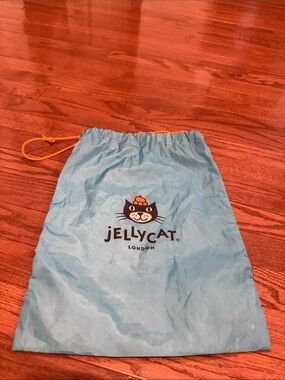 Jellycat Light Blue Drawstring Pouch with Orange Cord